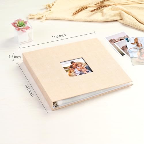 Mublalbum 10x10 Inch 3 Ring DIY Scrapbook Photo Album 80 Pages, Beige - color: Beige, size: 10x10 Inch 80 Pages