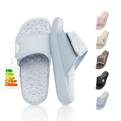 BALLOP Mamuring 1,700 Nodes Acupressure Massage Slippers - color: Sky Blue, size: 7 Women/6 Men