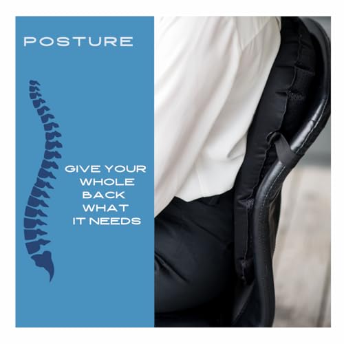 Adjustable Inflatable Lumbar Support Pillow for Airplane, Car & Office