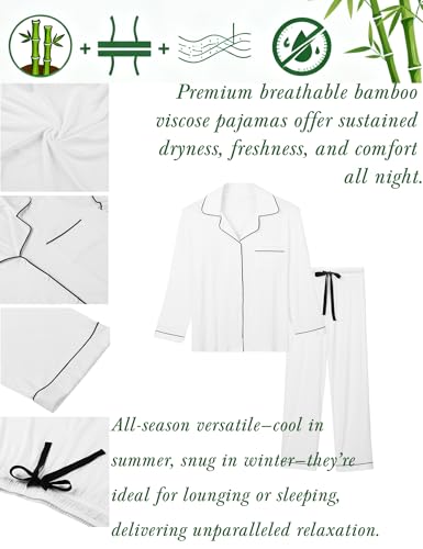 Senert Womens 2 Piece Pajamas Set Button Down Top and Pants Soft Sleepwear - color: Grey, size: Large