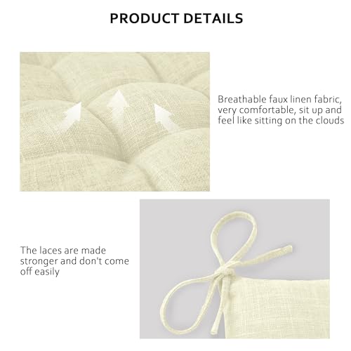 ELFJOY Rocking Chair Cushions High Back and Seat Cushion Linen White - color: Linen White