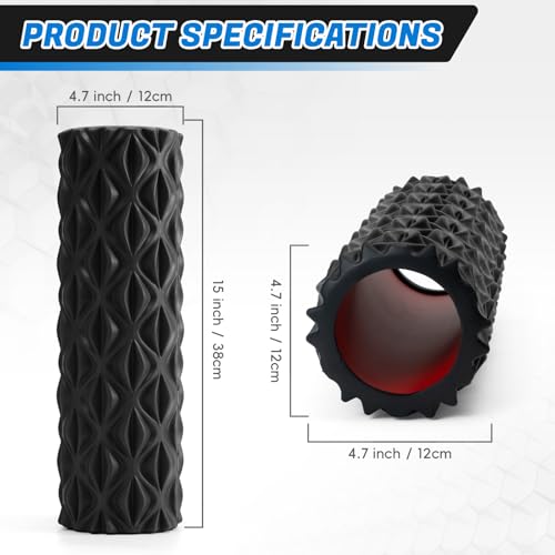 Foam Roller for Deep Tissue Massager High Density Massage Roller - color: Black