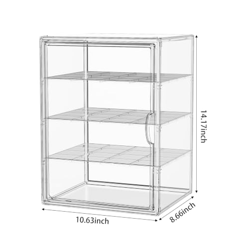 JOYZAN Clear Baby Bottle Organizer for Countertop 3 Tier Stackable Plastic Bottle Station Organizer with Adjustable Dividers Baby Bottle Storage Organizer for Cabinet,Home,Bathroom L - size: L-10.63''L x 8.66" W x 14.17" H