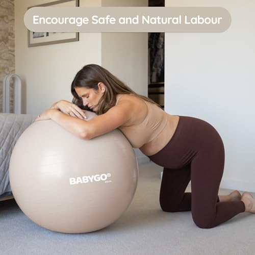 BABYGO Birthing Ball, Pregnancy & Labor, Award Winning Book - color: Oatmeal, size: 65cm - Manual