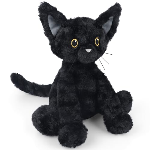 SuzziPals Devon Cat Plush, Black Cat Stuffed Animal Heating Pad for Cramps - style: Devon Cat