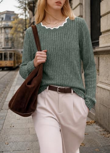 WIHOLL Womens Long Sleeve Shirts Lightweight Tunic Fall Top Sweaters 2026 - color: 02-green, size: XX-Large