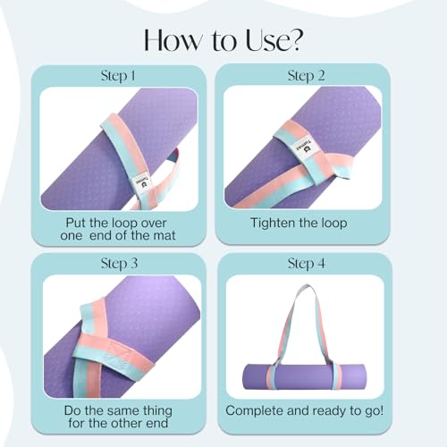 Tumaz Yoga Mat Strap Adjustable Carrier for All Yoga Mats, 2 Sizes - color: 10. Classic Blue, size: 64 IN