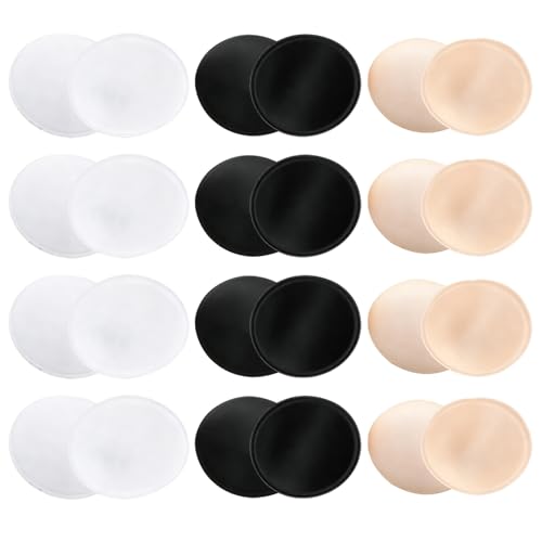 12 Pairs Round Bra Pads Inserts Kit, Removable Washable Sports Bra Padding Insert for Bikinis Top Swimsuit Sport Bras