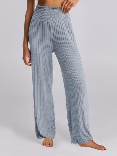 ANRABESS Women 2 Piece Lounge Pajamas Sets Casual Fall Outfits - color: Blue, size: Small