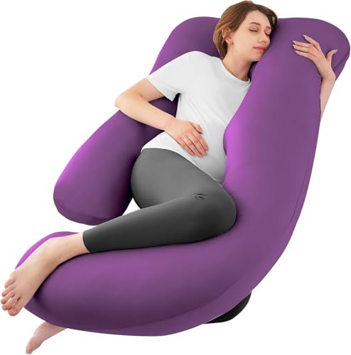 Cooling Pregnancy Pillows for Sleeping, 65'' Full Body Pillow, Purple - color: Purple, size: 65 Inch