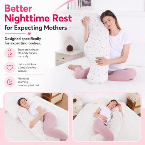 Pregnancy Pillows for Sleeping - Full Body Pillow for Pregnant Women Sleeping, Support for Back, Belly, Legs, Hips White - color: White
