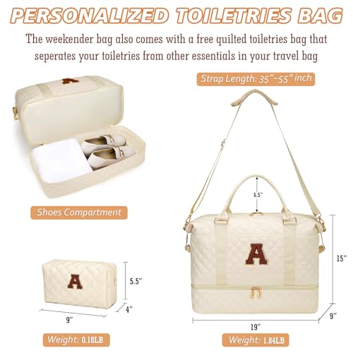 Personalized Gifts for Women Weekender Duffle Bags(Beige,A) - color: Beige, style: A