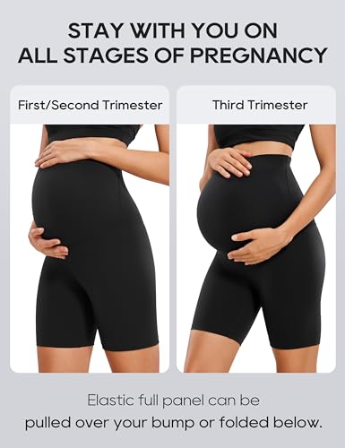 CRZ YOGA Maternity Biker Shorts 6" - color: Black, size: Small
