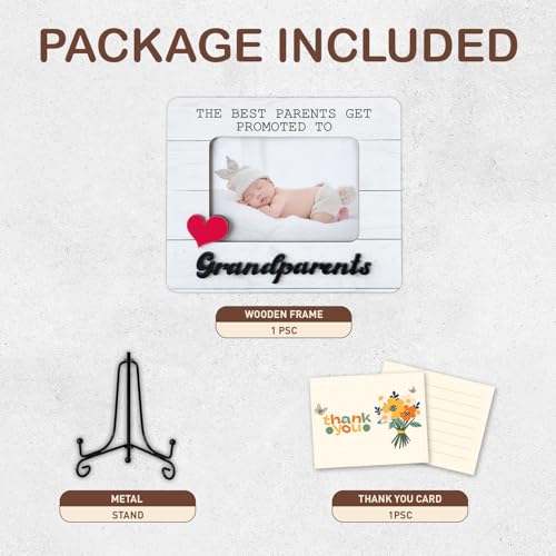 Hangwoous Best Parents Get Promoted to Grandparents Photo Frame - color: White