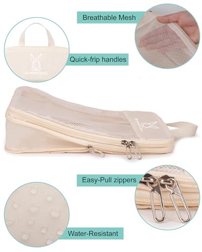 6/8 Set Space Saving Compression Packing Cubes Lightweight Packing Cube - color: Beige, size: 6 Pcs(XL,L,M*2,S,laundry bag)
