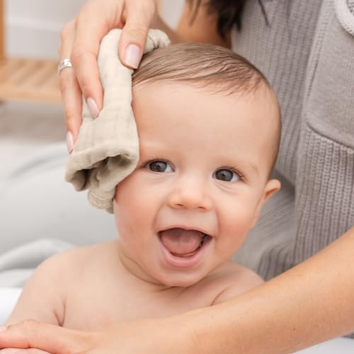 Muslin Nursing Cover and Baby Washcloths 10 Pack Bundled by Comfy Cubs