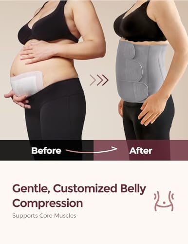 Momcozy Ergowrap Postpartum Belly Band, 3D Lifting & Ergonomic Back Support - color: Gray, size: XX-Large