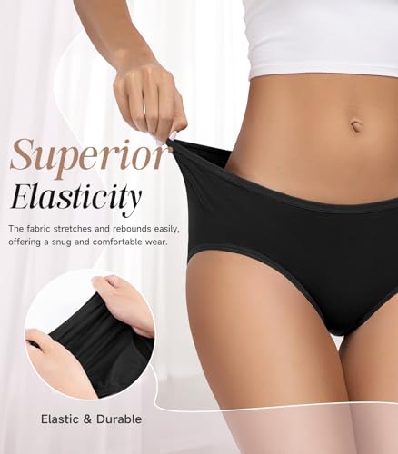 TANSTC Womens Underwear Cotton Hipster Panties for Women - color: Black-6pack, size: 3X-Large