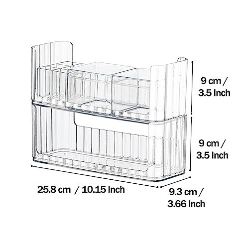 2-Tier Stackable Medicine Cabinet Organizer Shelves, Clear - color: Clear