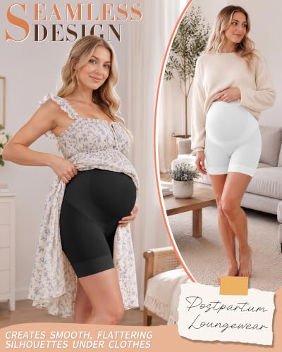 3 Pack Maternity Shapewear Shorts - color: Nude, White, Black, size: XX-Large