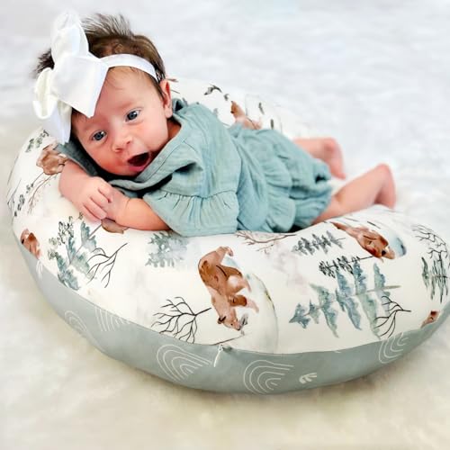 GRSSDER Nursing Pillow Cover, Stretchy Soft Minky Fabric Covers, Fit Most Nursing Support Pillows for Breastfeeding, Comfortable Safe Pillow Cover, Stylish Cute Bear Pattern - color: Cute Bear