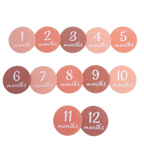 Pearhead Acrylic Monthly Milestone Photo Cards, Months 1-12, Pink - color: Blush Milestone Discs, size: One Size