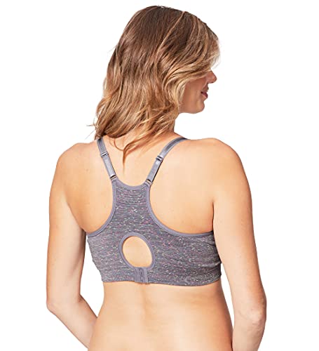 Cake Maternity Cotton Candy Wirefree Nursing Bra for Breastfeeding, Seamless Maternity Sleep Bra - color: Charcoal Fleck, size: Medium