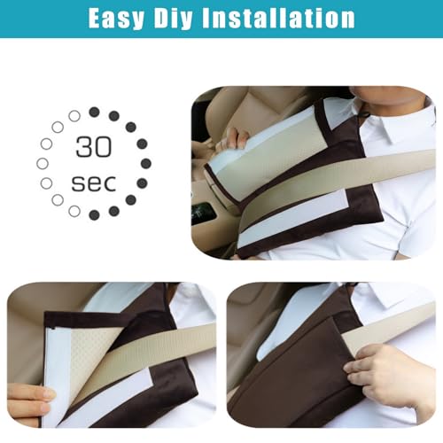 Post Surgery SeatBelt Pillow for Pregnancy Mastectomy Hysterectomy Recovery - color: Chocolate