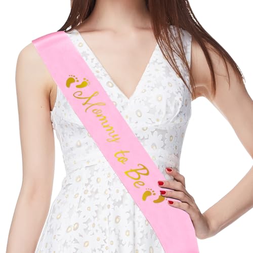 Mommy to Be Sash, Pink Baby Shower Sashes - color: Pink