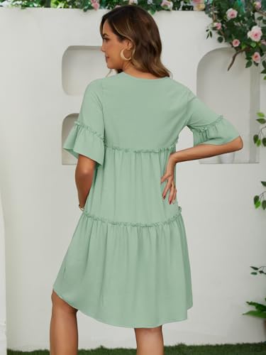Maternity Summer Dress Sundress Babydoll Beach - color: Green, size: X-Large
