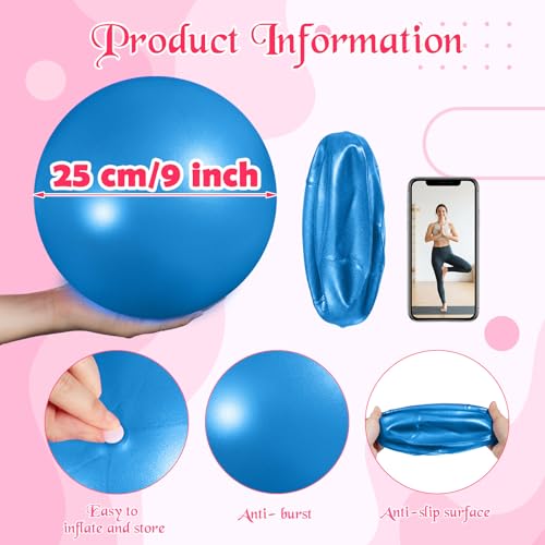 4 Pcs Small Pilates Ball Bulk 9 Inch Mini Yoga Ball - color: Blue,Purple
