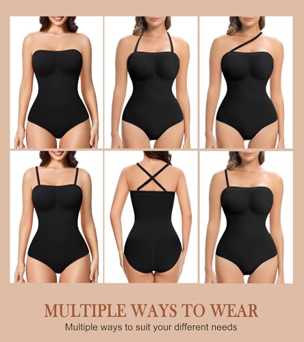 Strapless Shapewear for Womens Tummy Control Bodysuit Body Shaper Tube Tops - color: White, size: Large