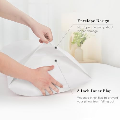 DOWNSTORIA Body Pillow Cover, Ultra Soft Microfiber Long Pillowcase, Envelope Closure Large Pillow Cases 20x54 inch (White) - color: White