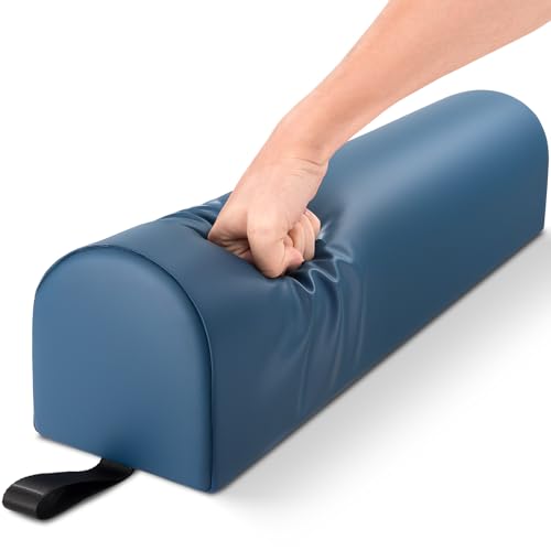 3/4 Round Massage Bolster, PU Leather Bolster Pillow for Legs, Blue - color: 3/4 Round - Blue