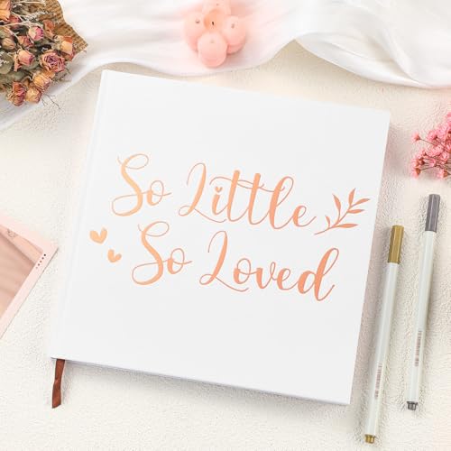 So Little So Loved Baby Shower Guest Book Decorations with 2 Marker - style: So Little So Loved