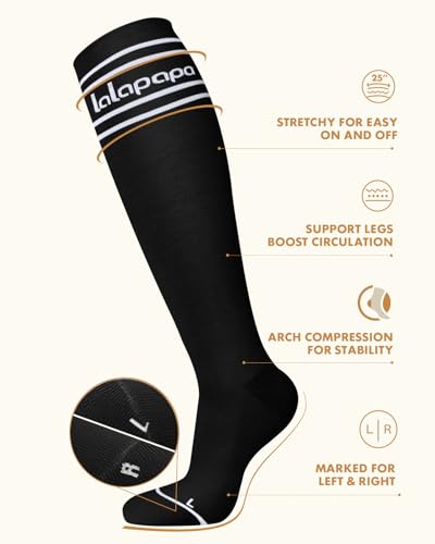 Thick Soft Cotton Compression Socks - color: Brown and Black, size: XX-Large