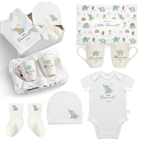 AW BRIDAL New Parents Gifts for Couples, Elephant Baby Gift Baskets Shower - color: Elephant