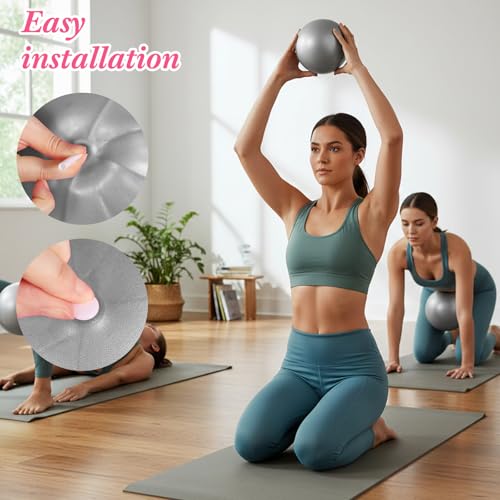 4 Pcs Small Pilates Ball Bulk 9 Inch Mini Yoga Ball - color: Solid Silver
