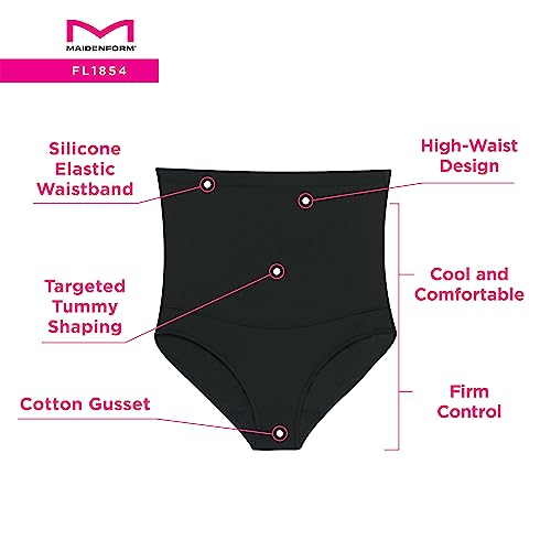 Maidenform womens Firm Control High Waist Shapewear Brief Fl1854 - color: Black, size: Medium