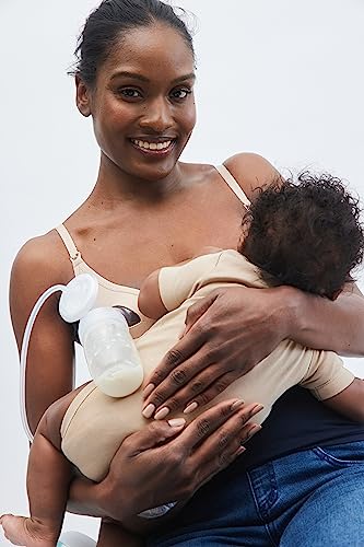 Motherhood Maternity Womens Hands Free Pumping Seamless Clip Down Nursing Bra for Breastfeeding - color: Nude, size: Medium