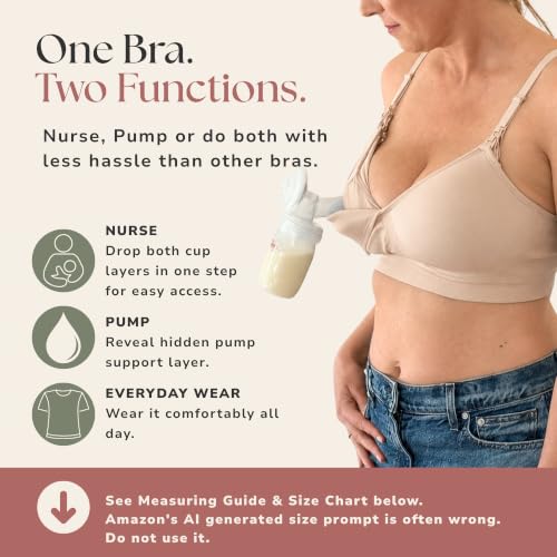 Simple Wishes Pumping Bra Hands Free, Nursing Bra for Breastfeeding - color: Sunkissed Rose, size: Large