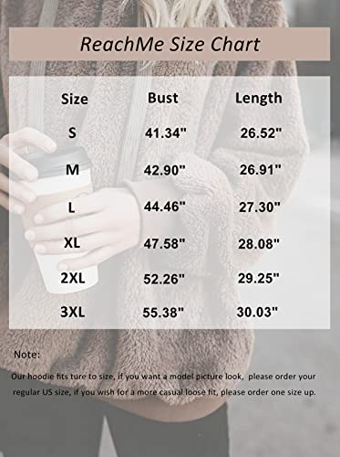 ReachMe Womens Oversized Sherpa Hoodie Pullover Fleece Sweatshirt - color: A Burgundy, size: Medium