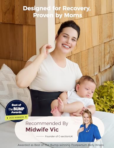 Momcozy Ergowrap Petite Belly Binder, 3D Lifting & Ergonest Back Support - color: 9" / Black, size: X-Large