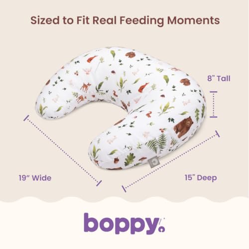 Boppy Nursing Pillow, Safe Ergonomic Breastfeeding & Baby Feeding Support - color: Neutral Plants and Animals