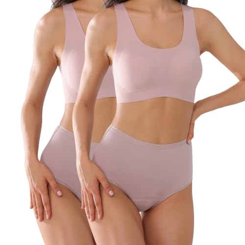 High Rise Incontinence Underwear for Women Leak Proof Panties 2 Pack - color: Dusk, size: Small