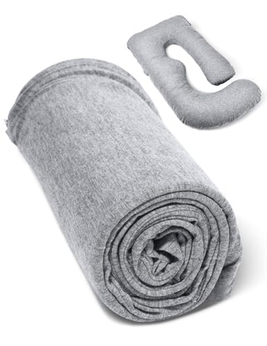 Momcozy Soft Knit Pregnancy Pillow Cover, U Shaped Maternity Pillowcase - color: U Shape-soft Knit-grey