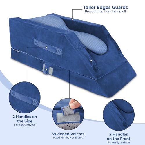 KingPavonini 4-Height Adjustable Leg Elevation Pillow, Single Leg, Blue - color: Blue, size: Single Leg (Upgraded)