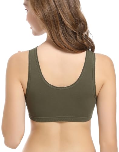 CAKYE 3 Pack Maternity Nursing Sleep Bra Breastfeeding Cotton Bralette - color: Black/Wine Red/Army Green, size: X-Large