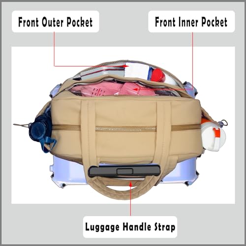 Medium Diaper Bag Tote, Shoulder & Crossbody Mom Bag - color: Khaki