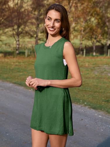Glamaker Women's 2 Piece Short Sets Summer Lounge Sets Sweater Knit Beach Vacation Matching Sets Travel Outfits - color: Emerald Green, size: Medium